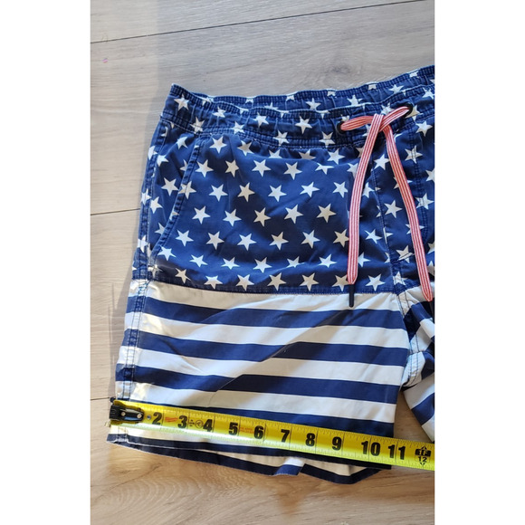 GAP Swim Shorts Lot Mens S 2pc USA Flag & Beige Floral Print Trunks Boardshorts - Picture 11 of 11